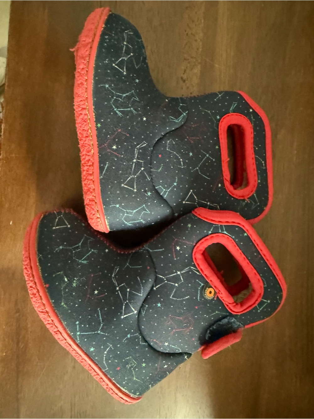Bogs Kids Navy Constellation Boots with Red Trim